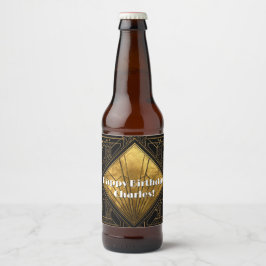 Zwart en goud Art Deco papieren servetten Bier Etiket