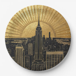 Zwart en goud Art Deco papieren servetten Bordje