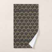 Zwart en goud Art Deco patroon Bad Handdoek (Handdoek)