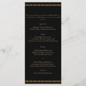Zwart en Goud Art Deco Peacock Bruiloft Menu (Voorkant)