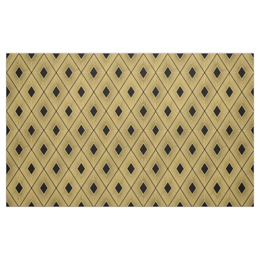 Zwart en Goud Art Deco Stijl Stof (Fat Quarter)