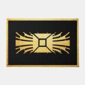 Zwart en Goud Art Deco Stijl Tapijt/Deur Mat. Deurmat (Voorkant)