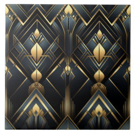 Zwart en Goud Art Deco stijl, Tegeltje
