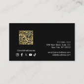 Zwart en Goud Auto Detailing, Auto Repair QR Code Visitekaartje (Achterkant)
