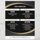 Zwart en Goud Autodecoratie, Autowasserij Flyer (Achterkant)