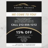 Zwart en Goud Autodecoratie, Autowasserij Flyer (Voorkant)