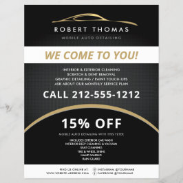 Zwart en Goud Autodecoratie, Autowasserij Flyer