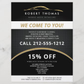 Zwart en Goud Autodecoratie, Autowasserij Flyer (Voorkant)