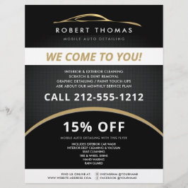 Zwart en Goud Autodecoratie, Autowasserij Flyer