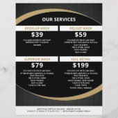 Zwart en Goud Autodecoratie, Autowasserij Flyer (Achterkant)