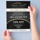 Zwart en Goud Autodecoratie, Autowasserij Flyer (Hand)