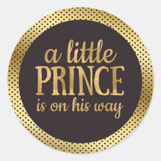 Zwart en Goud Baby showers Sticker (Voorkant)