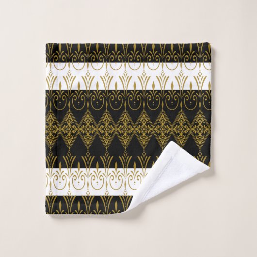 Zwart en goud bad handdoek (Wasdoekje)