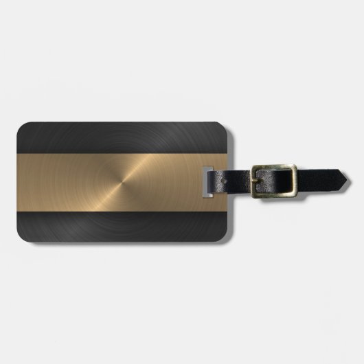 Zwart en goud bagagelabel (Voorkant horizontaal)