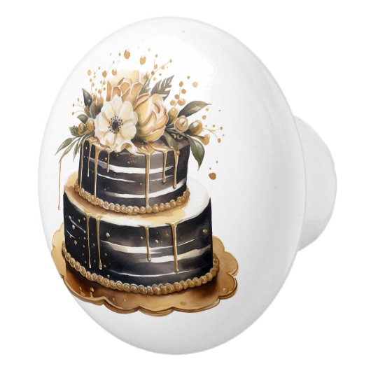 Zwart en Goud Bakkerij Keramische Knoppen (Rechts)