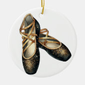 ZWART EN GOUD BALLETTENSCHOENEN KERAMISCH ORNAMENT (Voorkant)