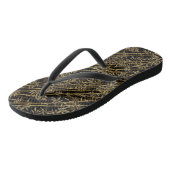 Zwart en Goud Bamboe Patroon Teenslippers (Schuin)