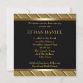 Zwart en goud bar mitswa kaart (Achterkant)