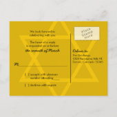 Zwart en Goud Bar Mitswa RSVP Uitnodiging Briefkaart (Achterkant)