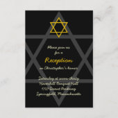 Zwart en Goud Bar Mitzvah Receptie Insert Kaart (Voorkant)