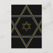 Zwart en Goud Bar Mitzvah Receptie Insert Kaart (Achterkant)