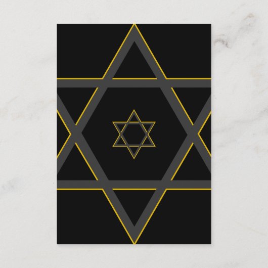 Zwart en Goud Bar Mitzvah Receptie Insert Kaart (Achterkant)
