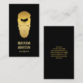 Zwart en goud Barber Skull Barbershop Visitekaartje (Voorkant / Achterkant)