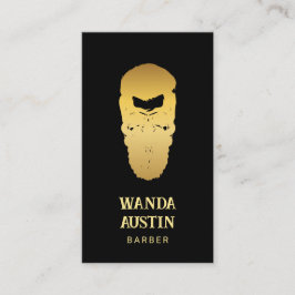 Zwart en goud Barber Skull Barbershop Visitekaartje