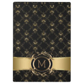 Zwart en Goud Barok Damast  Lijst Klembord (Achterkant)