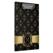 Zwart en Goud Barok Damast  Lijst Klembord (Rechts)