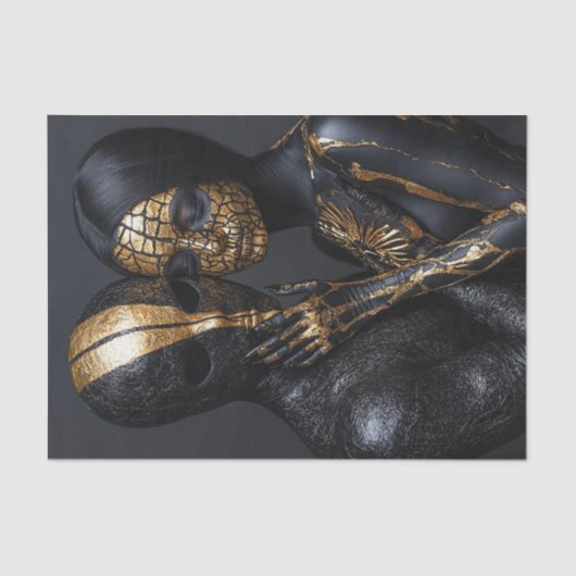 Zwart en goud Beauty10 Tissuepapier (Voorkant)