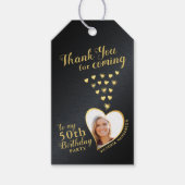 Zwart en goud Bedankt 50ste verjaardag Cadeaulabel (Voorkant)