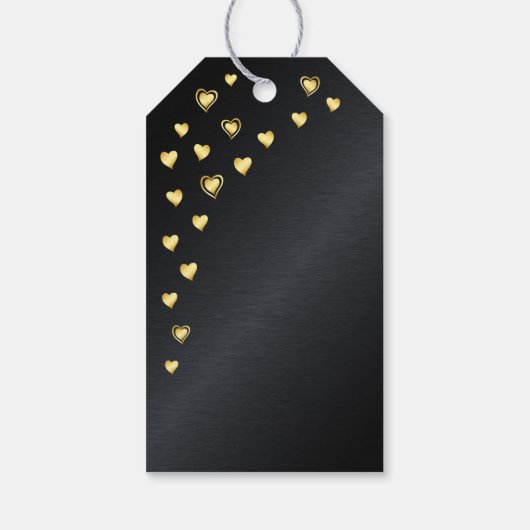 Zwart en goud Bedankt 50ste verjaardag Cadeaulabel (Achterkant)