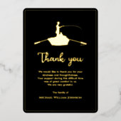 Zwart en goud begrafenismonument voor altijd Gevis Folie Uitnodiging (Voorkant)