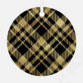 Zwart en goud bekleed met naam Kerstmis Metalen Ornament (Achterkant)