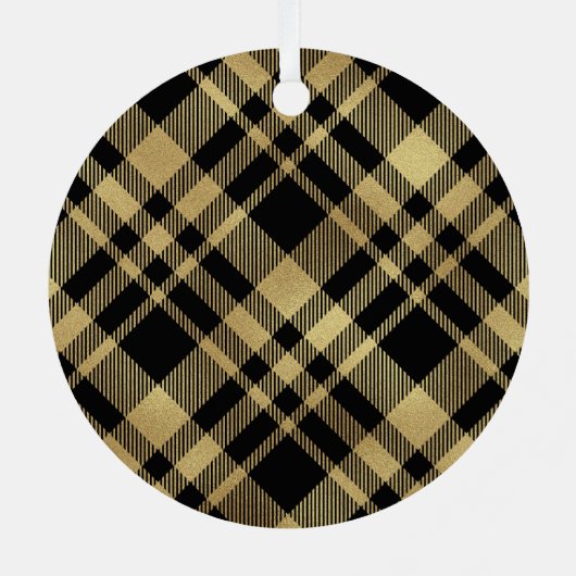 Zwart en goud bekleed met naam Kerstmis Metalen Ornament (Achterkant)