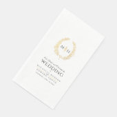 Zwart en goud blad ovale krans art bruiloft servet (Hoek)