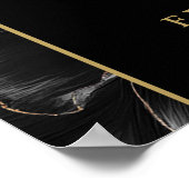 Zwart en Goud Bloemen 50e Jubileum Teken Poster (Hoek)