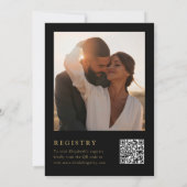 Zwart en Goud Bloemen Foto QR Code Vrijgezellenfee Kaart (Achterkant)