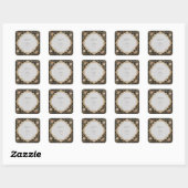Zwart en Goud Bloemen Lijst bruiloft Sticker (Vel)