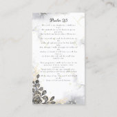 Zwart en Goud Bloemen Marmer Begrafenis Gebed Visitekaartje (Achterkant)