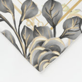 Zwart en Goud Bloemen Marmer Liefdevolle Geheugen  Fleece Deken (Hoek)