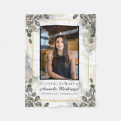 Zwart en Goud Bloemen Marmer Liefdevolle Geheugen  Fleece Deken (Voorkant)