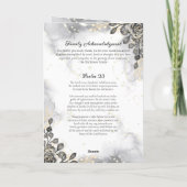 Zwart en Goud Bloemen Marmer Liefdevolle Geheugen Programma (Achterkant)