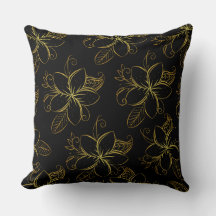 Zwart en Goud Bloemen Modern