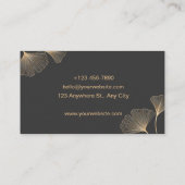 Zwart en Goud Bloemen Pedicure Master Visitekaartje (Achterkant)