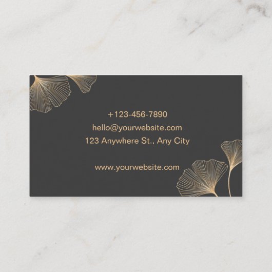 Zwart en Goud Bloemen Pedicure Master Visitekaartje (Achterkant)