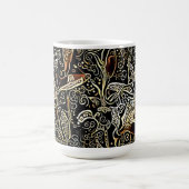 Zwart en goud bloemendesign kunstbeker mok (Center)