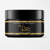Zwart en Goud Body Butter Jar Label