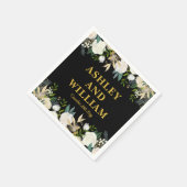 Zwart en goud Boho Bohemian Chic Greenery Wedding Servet (Hoek)